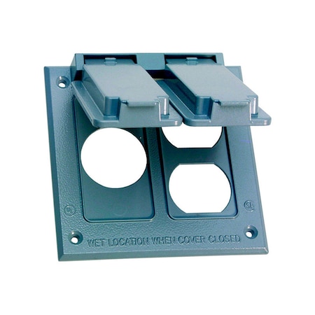 Sigma Engineered Solutions Sigma Engineered Solutions Square Die-Cast Metal 2 gang 4.54 in. H X 4.54 in. W Combo Box Cover 14346